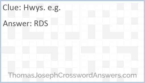 Hwys. e.g. Answer