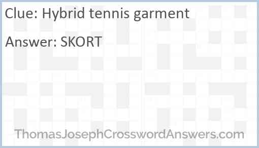 Hybrid tennis garment Answer