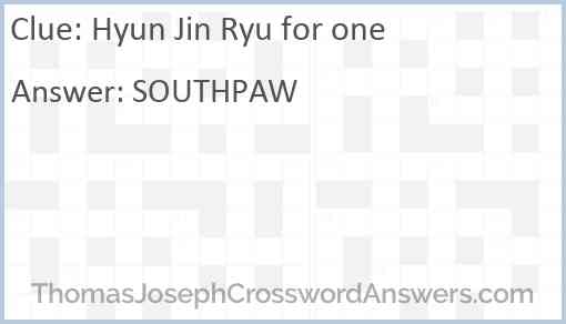 Hyun Jin Ryu for one Answer