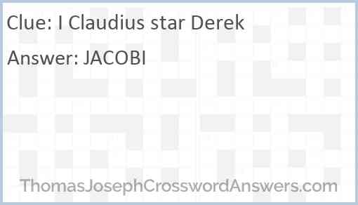 I Claudius star Derek Answer