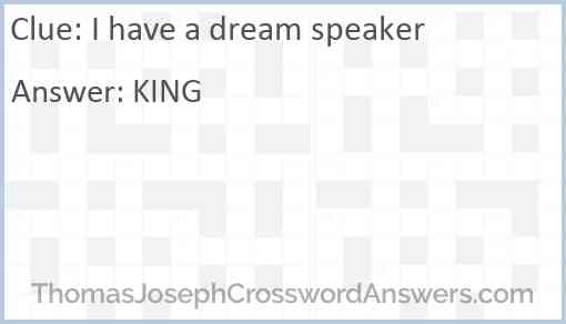 “I have a dream” speaker Answer