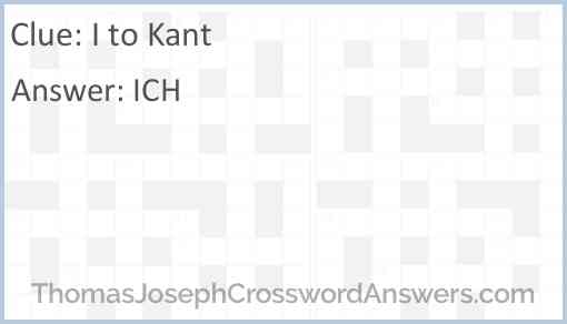 I to Kant Answer