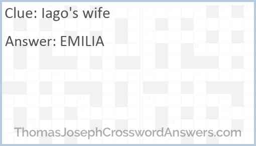 Iago's wife Answer