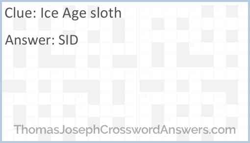 Ice Age sloth Answer