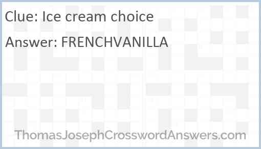 Ice cream choice Answer