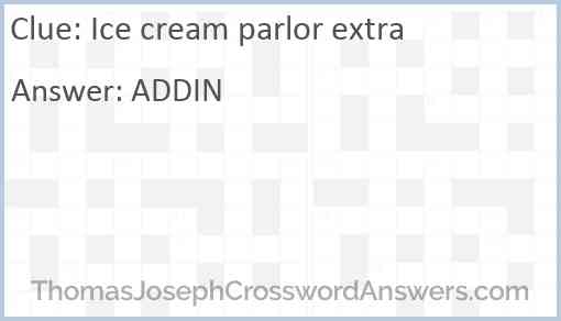 Ice cream parlor extra Answer