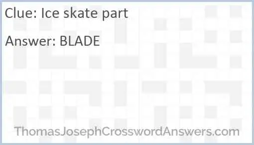 Ice skate part Answer