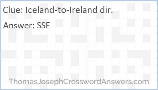 Iceland-to-Ireland dir. Answer