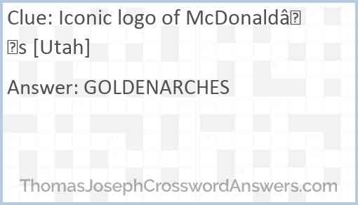 Iconic logo of McDonald’s [Utah] Answer