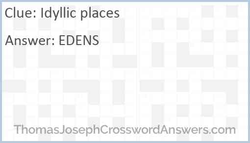 Idyllic places Answer