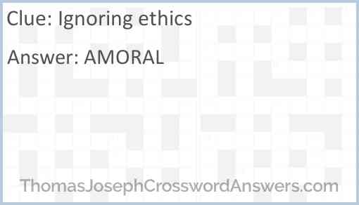 Ignoring ethics Answer