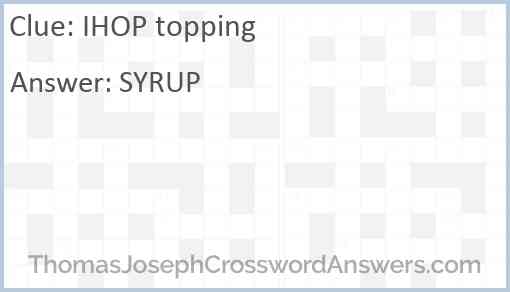 IHOP topping Answer
