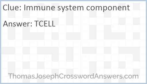 Immune system component Answer