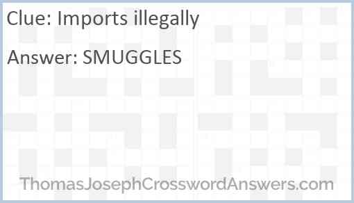 Imports illegally Answer