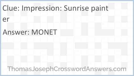 Impression: Sunrise painter Answer