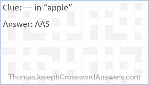 — in “apple” Answer