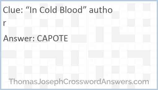 “In Cold Blood” author Answer