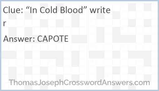 “In Cold Blood” writer Answer