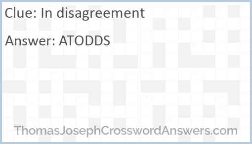 In disagreement Answer