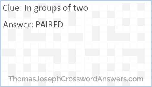 In groups of two Answer