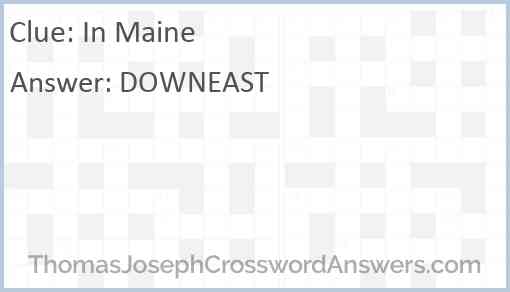 In Maine Answer