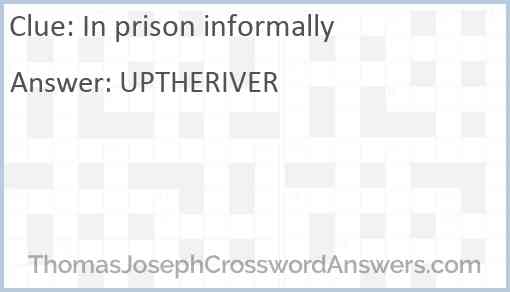 In prison informally Answer