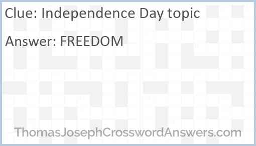 Independence Day topic Answer