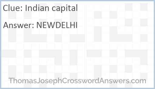 Indian capital Answer