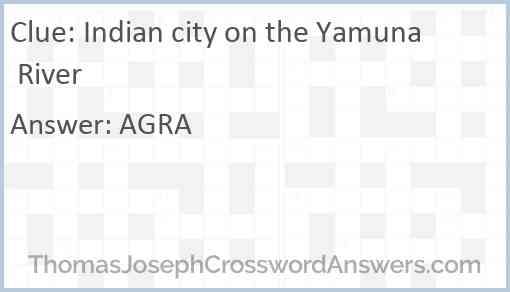 Indian city on the Yamuna River Answer