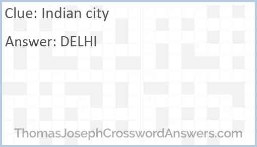 Indian city Answer