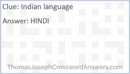 Indian language Answer