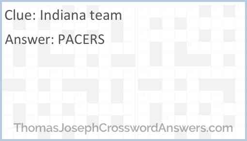 Indiana team Answer