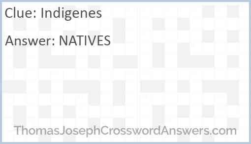 Indigenes Answer