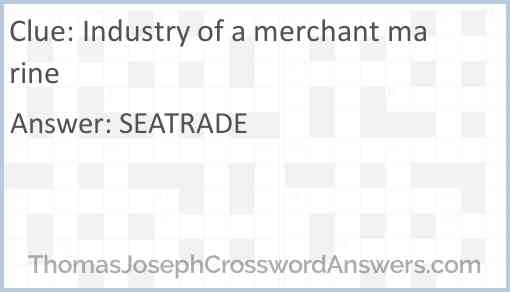 Industry of a merchant marine Answer