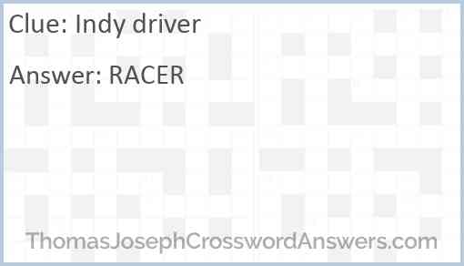 Indy driver Answer