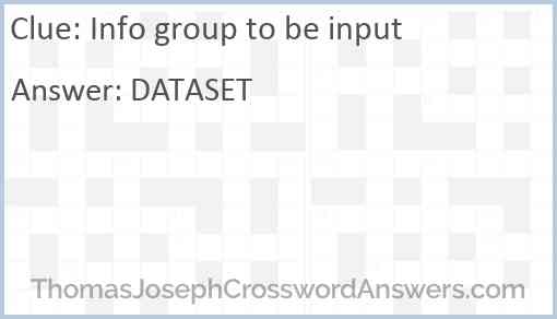 Info group to be input Answer