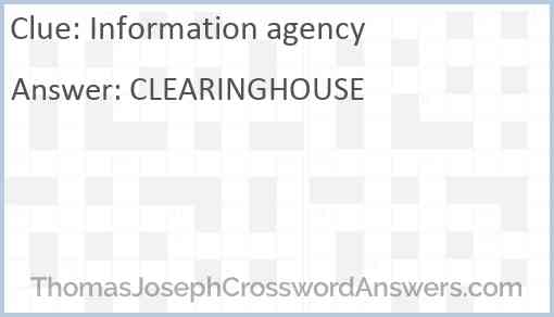 Information agency Answer