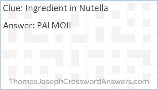 Ingredient in Nutella Answer