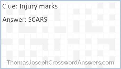 Injury marks Answer