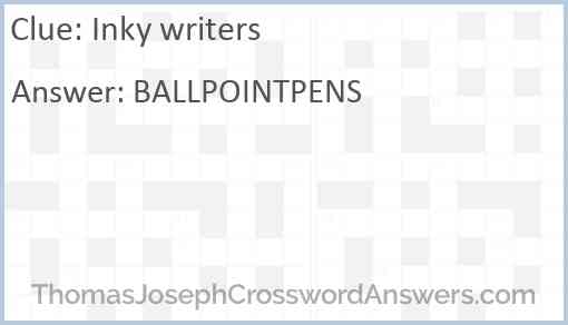 Inky writers Answer