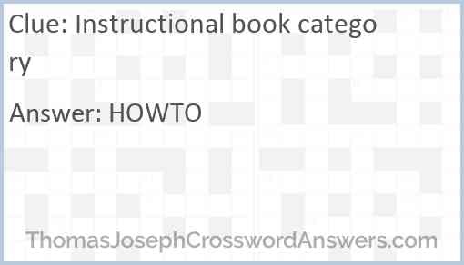 Instructional book category Answer