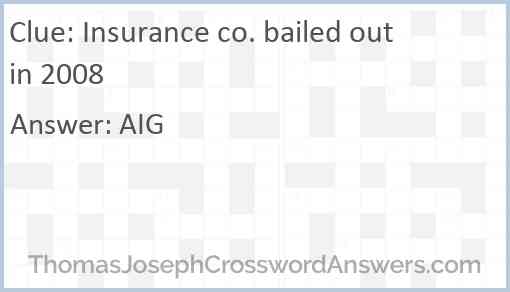 Insurance co. bailed out in 2008 Answer