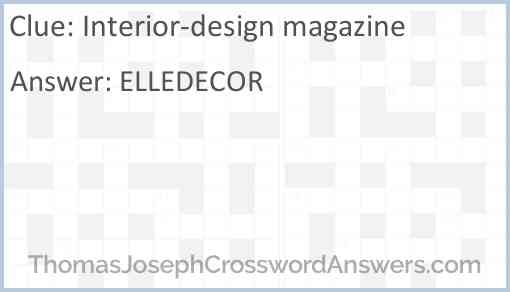 Interior-design magazine Answer