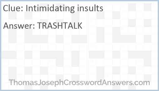 Intimidating insults Answer