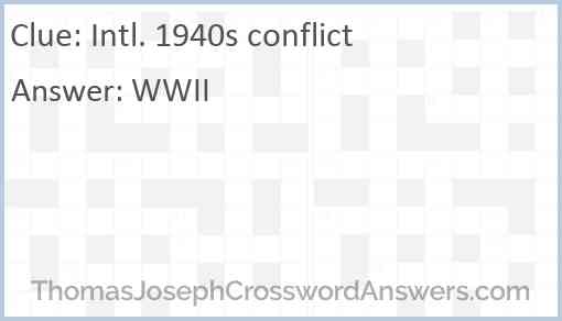 Intl. 1940s conflict Answer