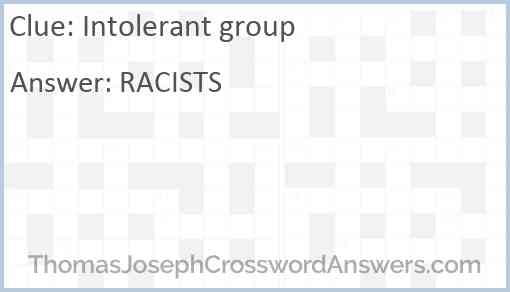 Intolerant group Answer