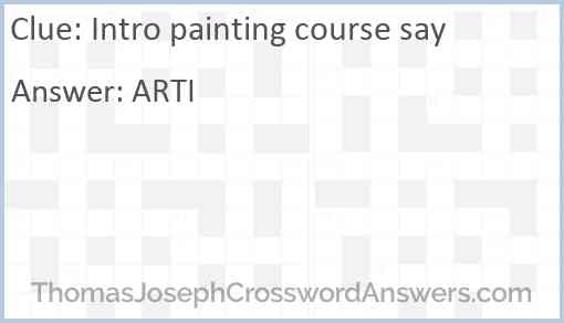 Intro painting course say Answer
