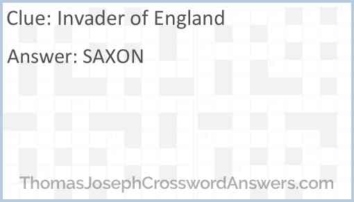 Invader of England Answer