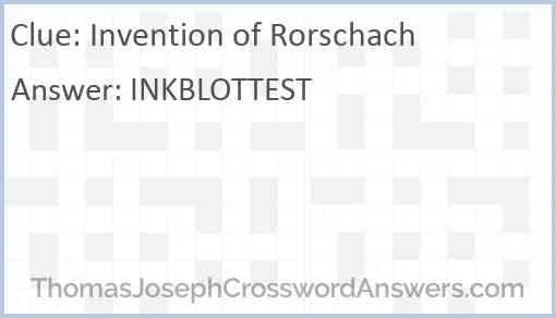 Invention of Rorschach Answer