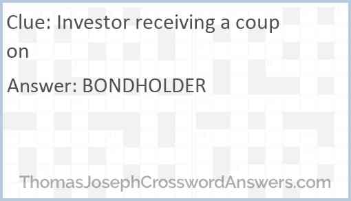 Investor receiving a coupon Answer